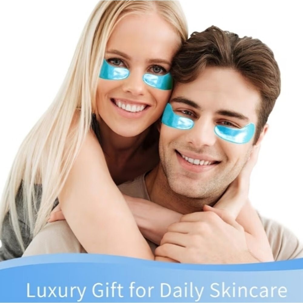 Hydrating Hyaluronic Eye Patches Women Mask Beauty Blue Unisex - Picture 3 of 14
